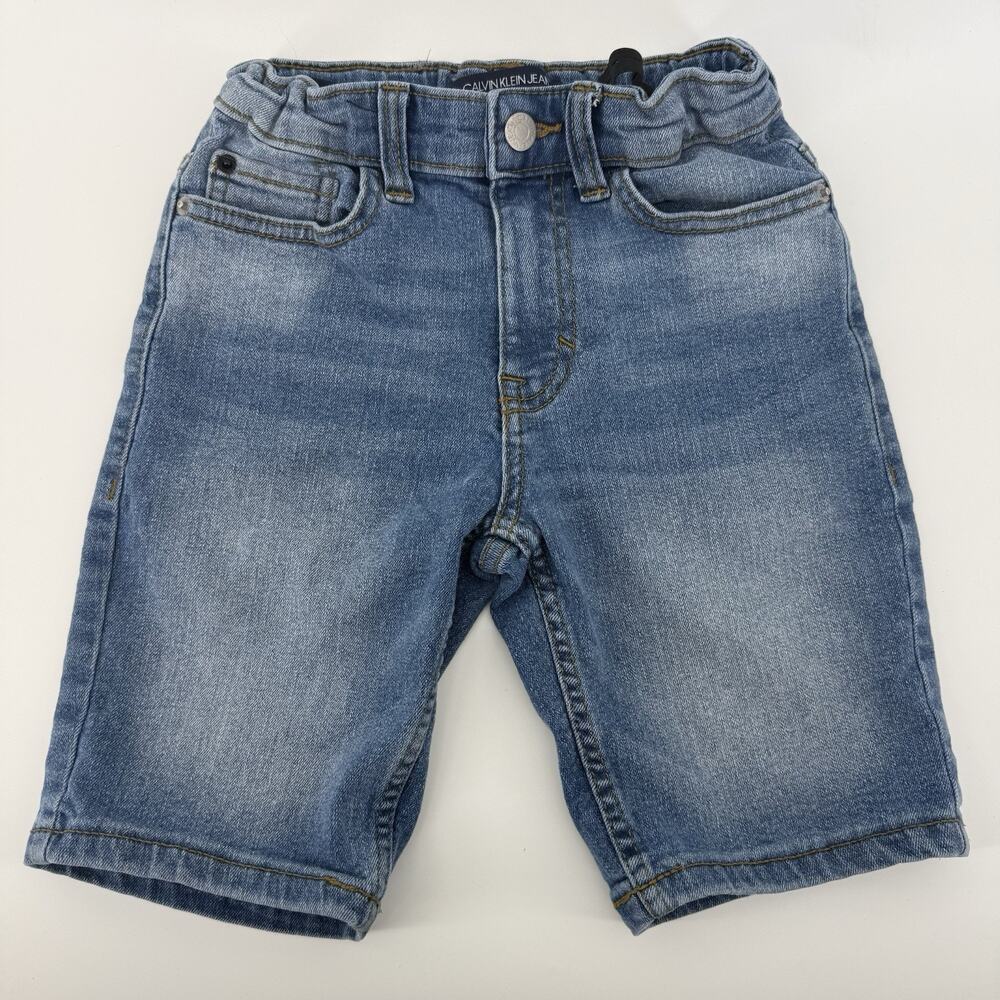 Calvin Klein Slim Fit Adjustable Waist Denim Shorts Boys Size 8 Summer Cotton